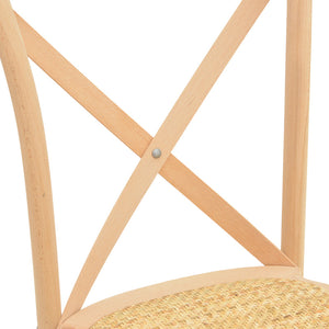 Καρέκλα Dylon  στοιβαζόμενη ξύλο οξιάς-rattan άβαφη 48x52x89εκ - Pakobazaar