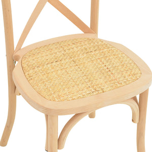 Καρέκλα Dylon  στοιβαζόμενη ξύλο οξιάς-rattan άβαφη 48x52x89εκ - Pakobazaar