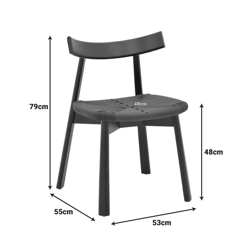 Καρέκλα Clareta  rubberwood-σχοινί σε φυσική απόχρωση 53x55x79εκ - Pakobazaar