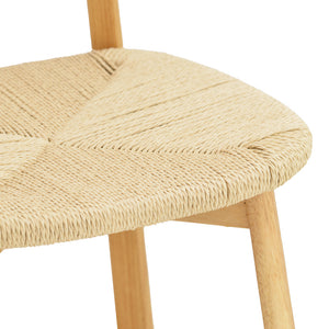 Καρέκλα Clareta  rubberwood-σχοινί σε φυσική απόχρωση 53x55x79εκ - Pakobazaar