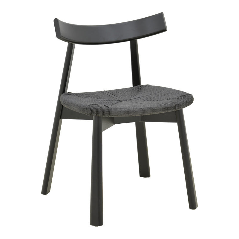 Καρέκλα Clareta  rubberwood-σχοινί σε μαύρη απόχρωση 53x55x79εκ - Pakobazaar