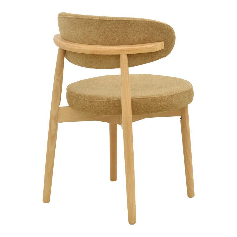 Καρέκλα Luben  ύφασμα καφέ - rubberwood σε φυσική απόχρωση 53x54x79εκ - Pakobazaar