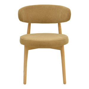 Καρέκλα Luben  ύφασμα καφέ - rubberwood σε φυσική απόχρωση 53x54x79εκ - Pakobazaar