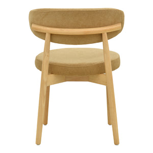 Καρέκλα Luben  ύφασμα καφέ - rubberwood σε φυσική απόχρωση 53x54x79εκ - Pakobazaar