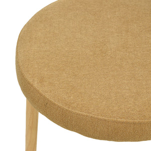 Καρέκλα Luben  ύφασμα καφέ - rubberwood σε φυσική απόχρωση 53x54x79εκ - Pakobazaar