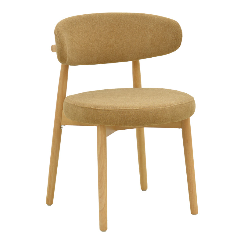 Καρέκλα Luben  ύφασμα καφέ - rubberwood σε φυσική απόχρωση 53x54x79εκ - Pakobazaar