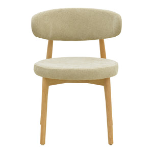 Καρέκλα Luben  ύφασμα γκρι - rubberwood σε φυσική απόχρωση 53x54x79εκ - Pakobazaar