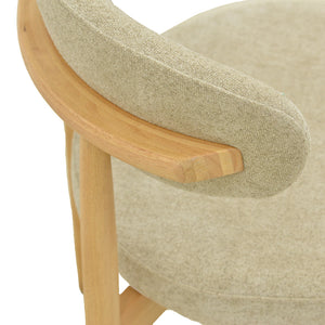 Καρέκλα Luben  ύφασμα γκρι - rubberwood σε φυσική απόχρωση 53x54x79εκ - Pakobazaar