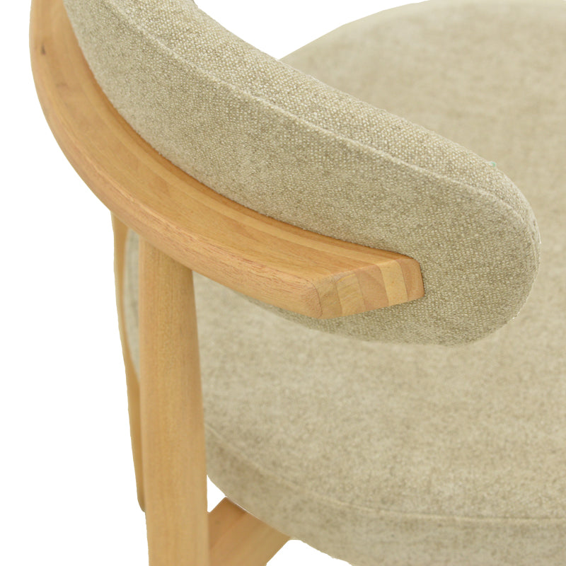 Καρέκλα Luben  ύφασμα γκρι - rubberwood σε φυσική απόχρωση 53x54x79εκ - Pakobazaar