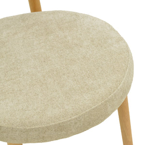 Καρέκλα Luben  ύφασμα γκρι - rubberwood σε φυσική απόχρωση 53x54x79εκ - Pakobazaar