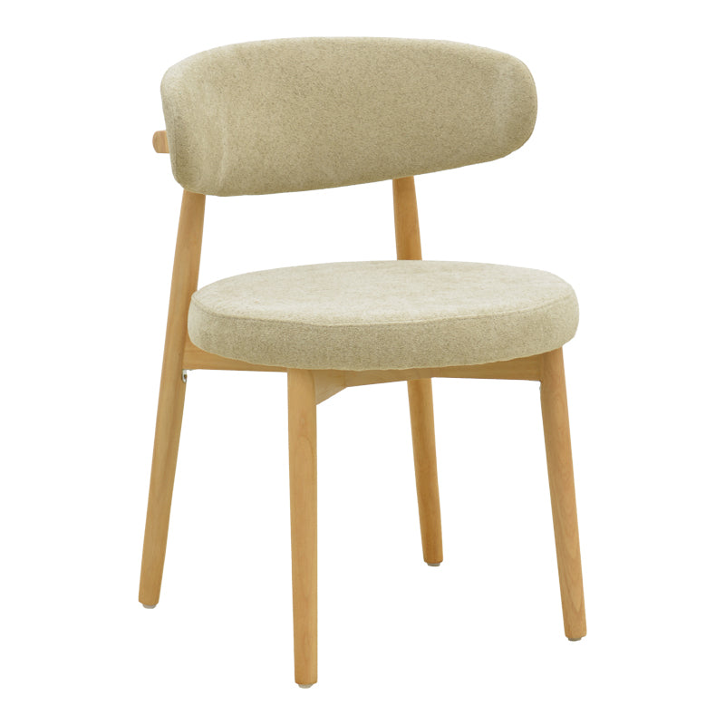 Καρέκλα Luben  ύφασμα γκρι - rubberwood σε φυσική απόχρωση 53x54x79εκ - Pakobazaar