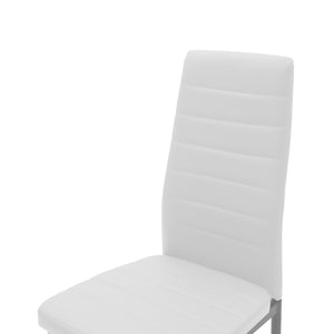 Καρέκλα Parker  μέταλλο-PU λευκό-ανθρακί πόδι 42x48x98εκ - Pakobazaar
