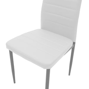 Καρέκλα Parker  μέταλλο-PU λευκό-ανθρακί πόδι 42x48x98εκ - Pakobazaar
