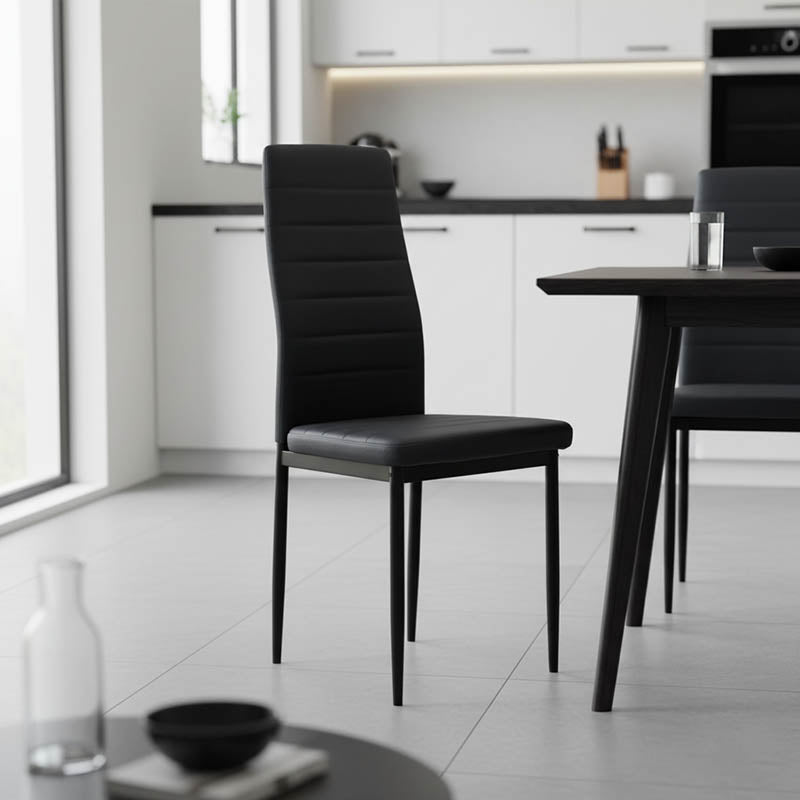 Καρέκλα Parker  PU ανθρακί-μαύρο πόδι 42x48x98εκ - Pakobazaar