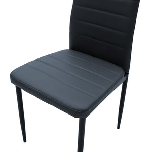 Καρέκλα Parker  PU ανθρακί-μαύρο πόδι 42x48x98εκ - Pakobazaar
