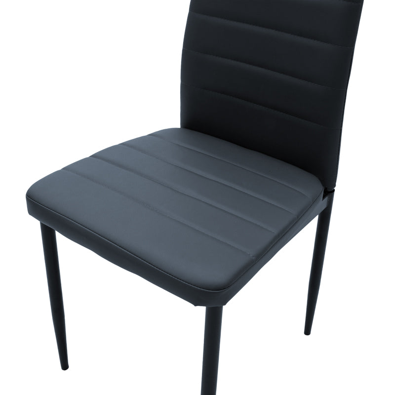 Καρέκλα Parker  PU ανθρακί-μαύρο πόδι 42x48x98εκ - Pakobazaar