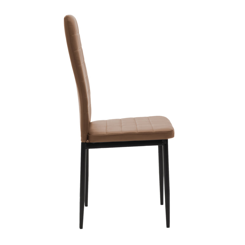 Καρέκλα Parker  PU καφέ-μαύρο πόδι 42x48x98εκ - Pakobazaar
