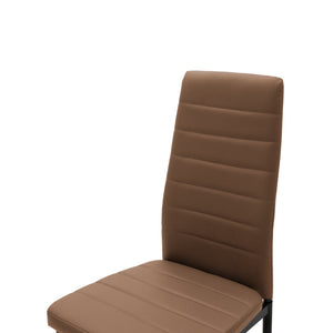 Καρέκλα Parker  PU καφέ-μαύρο πόδι 42x48x98εκ - Pakobazaar