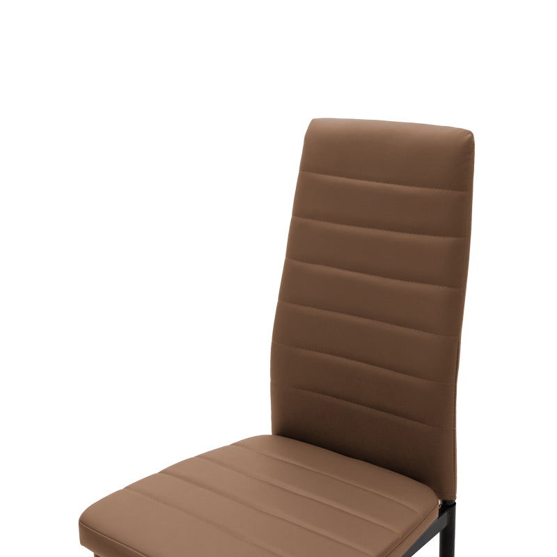 Καρέκλα Parker  PU καφέ-μαύρο πόδι 42x48x98εκ - Pakobazaar