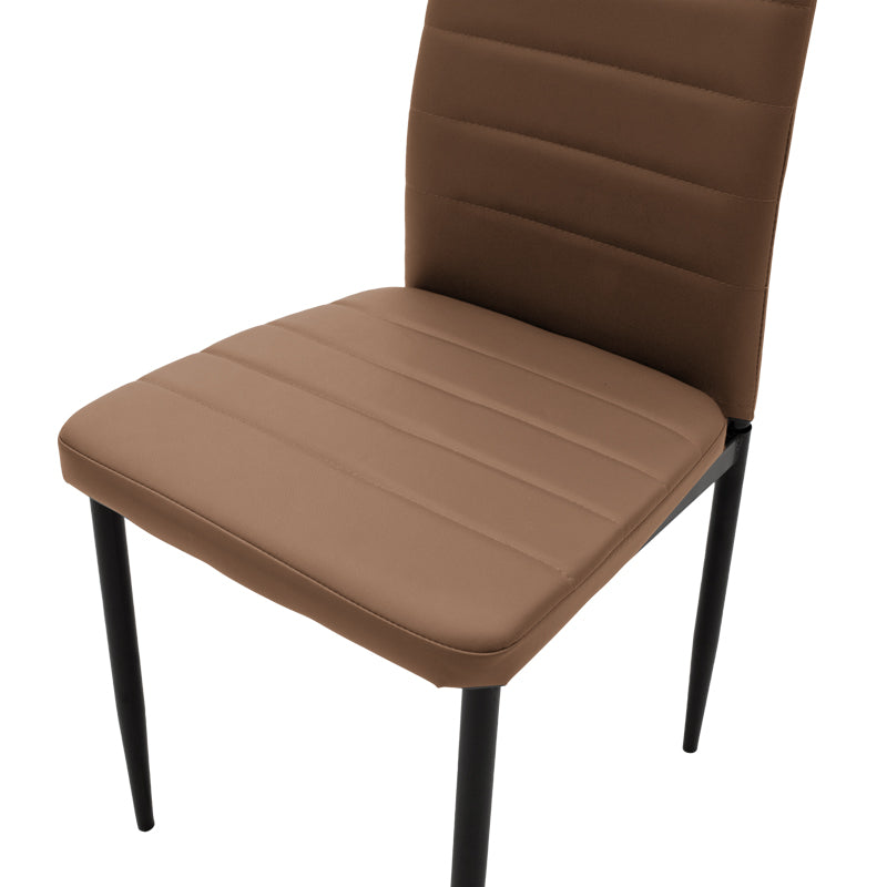 Καρέκλα Parker  PU καφέ-μαύρο πόδι 42x48x98εκ - Pakobazaar