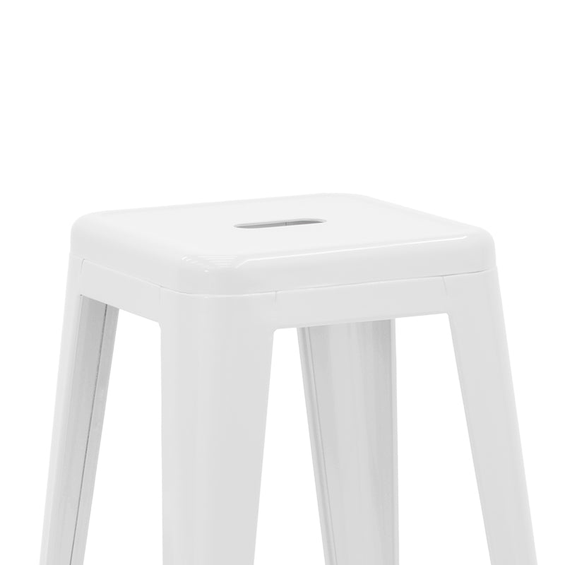 Σκαμπό μπαρ Utopia  λευκό μέταλλο 42x42x76εκ - Image 3