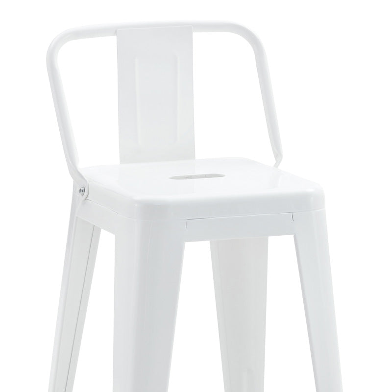 Σκαμπό μπαρ μεσαίου ύψους με πλάτη Utopia  μέταλλο σε λευκή απόχρωση 42x42x86εκ - Image 2