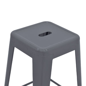 Σκαμπό μπαρ Utopia  μέταλλο σε ανθρακί απόχρωση 42x42x76εκ - Image 4