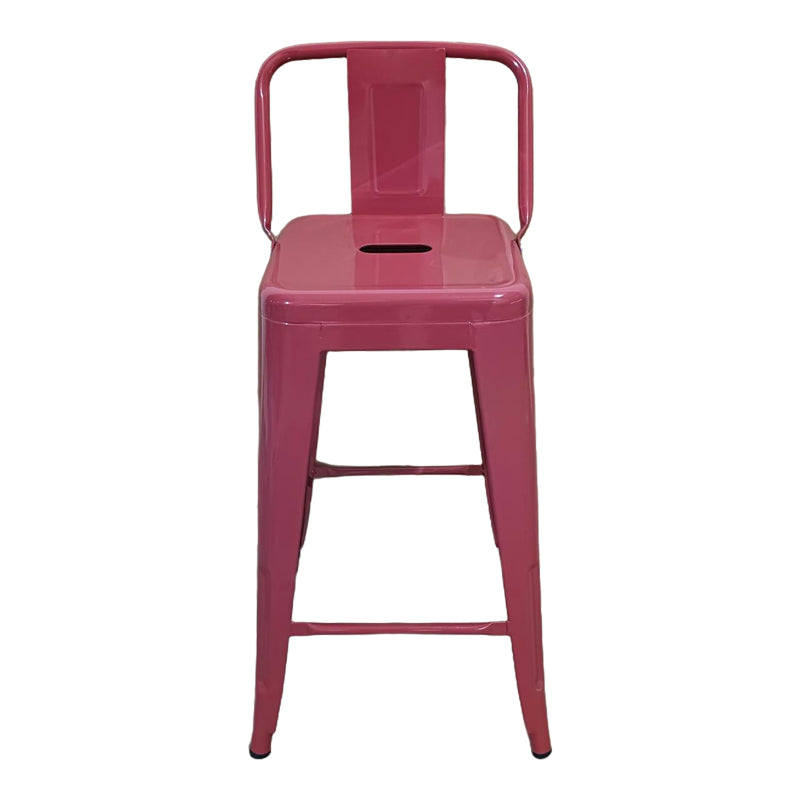 Σκαμπό μπαρ μεσαίου ύψους με πλάτη Utopia  terracotta 42x42x86εκ - Pakobazaar