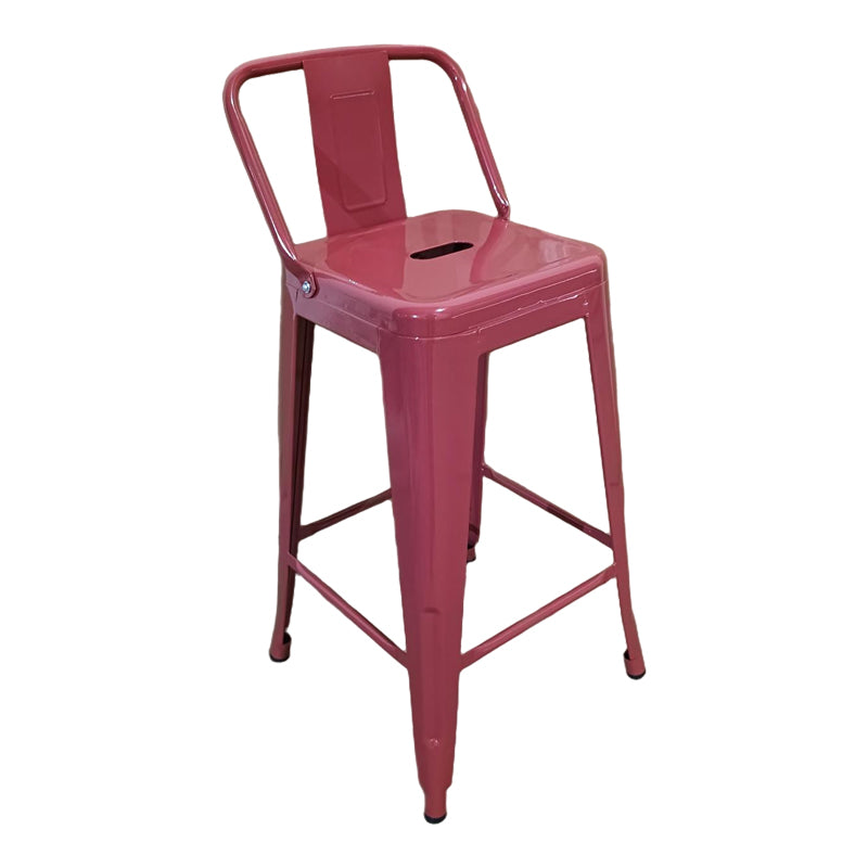 Σκαμπό μπαρ μεσαίου ύψους με πλάτη Utopia  terracotta 42x42x86εκ - Pakobazaar