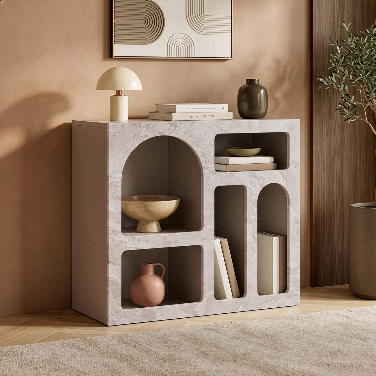 Κονσόλα Astris Travertine - Αμμόλιθος 80x37x74 εκ. Μελαμίνης