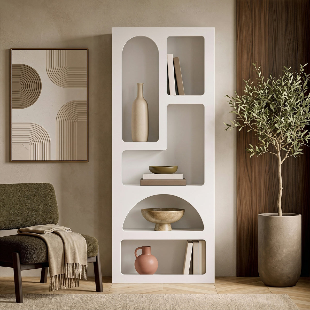 Βιβλιοθήκη Romanos Λευκό 60x32x150 εκ. Μελαμίνης - Pakobazaar