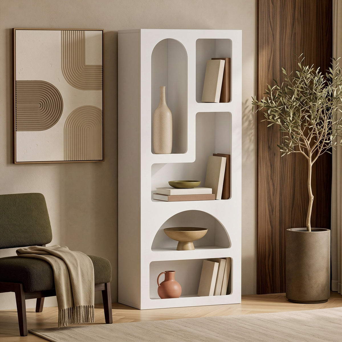 Βιβλιοθήκη Romanos Λευκό 60x32x150 εκ. Μελαμίνης - Pakobazaar