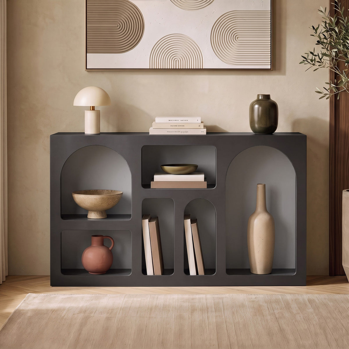 Κονσόλα Avramiou Ανθρακί 120x37x74 εκ. Μελαμίνης - Pakobazaar