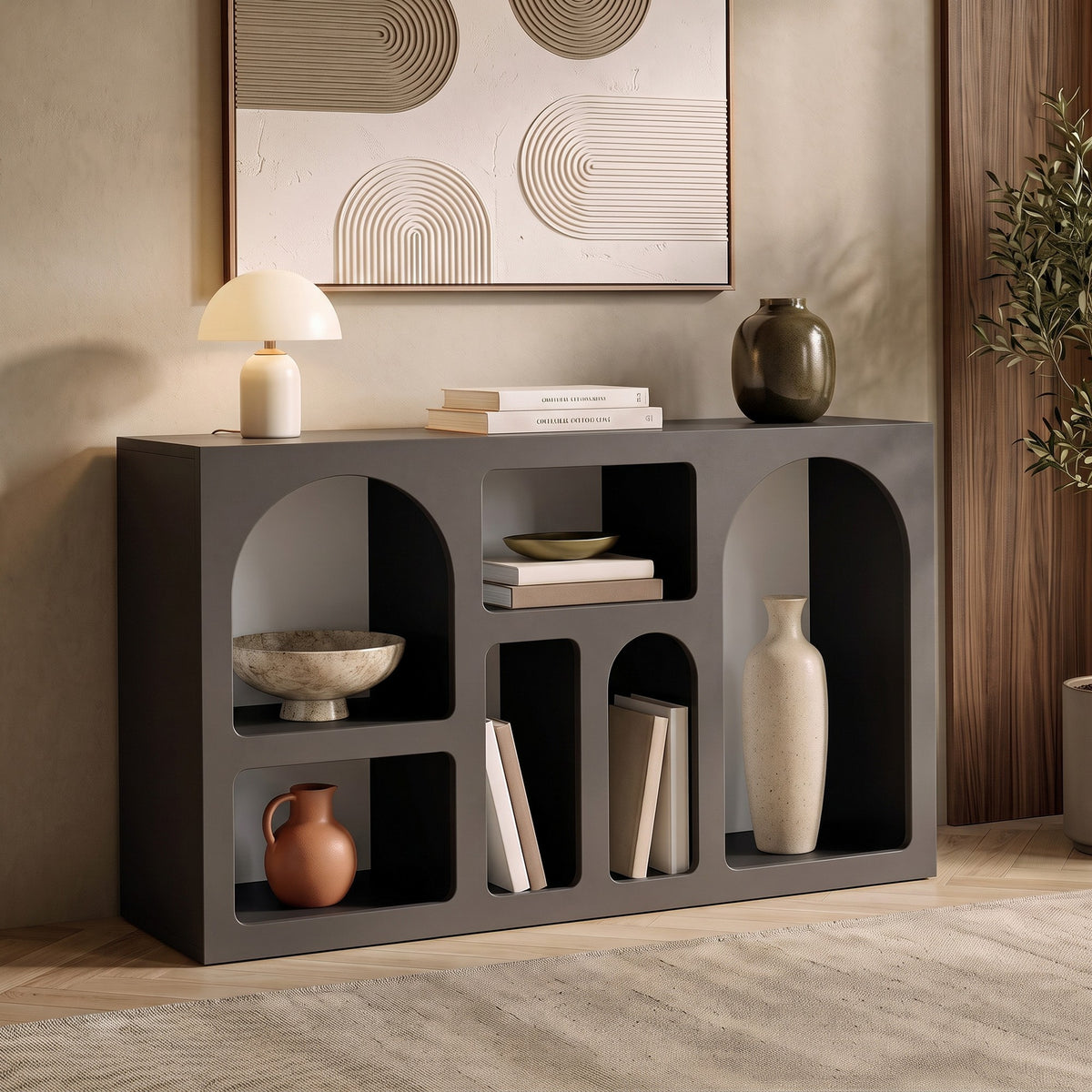 Κονσόλα Avramiou Ανθρακί 120x37x74 εκ. Μελαμίνης - Pakobazaar