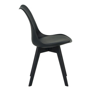 Καρέκλα Gaston I  PP-PU σε μαύρη απόχρωση 48.5x53.5x81.5εκ - Pakobazaar