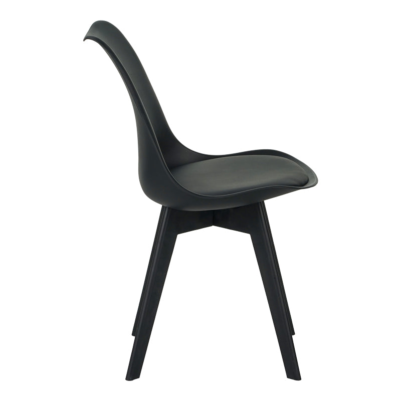 Καρέκλα Gaston I  PP-PU σε μαύρη απόχρωση 48.5x53.5x81.5εκ - Pakobazaar