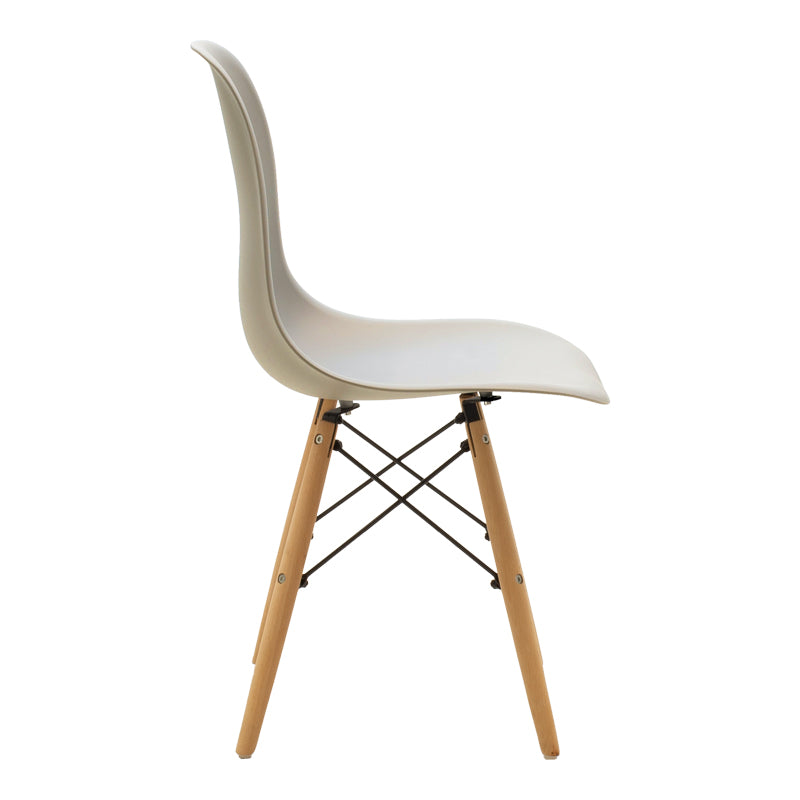 Καρέκλα Julita  PP cappuccino με φυσικό πόδι 46x52x80εκ - Pakobazaar