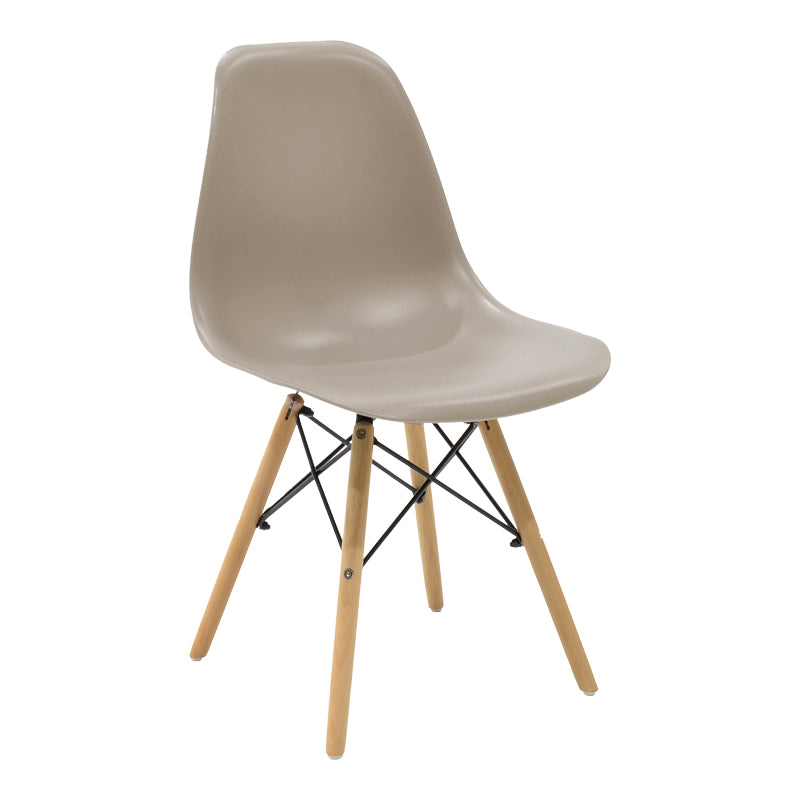 Καρέκλα Julita  PP cappuccino με φυσικό πόδι 46x52x80εκ - Pakobazaar