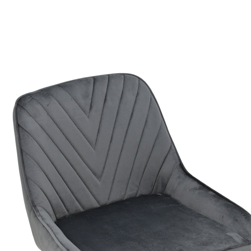 Σκαμπό μπαρ Deppy  ανθρακί βελούδο-μαύρο μέταλλο 43x54x102εκ - Pakobazaar