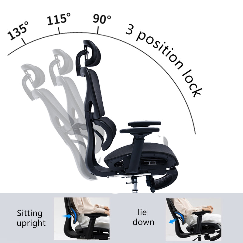 Καρέκλα γραφείου διευθυντή με υποπόδιο Thelonius  mesh μαύρο - Image 4