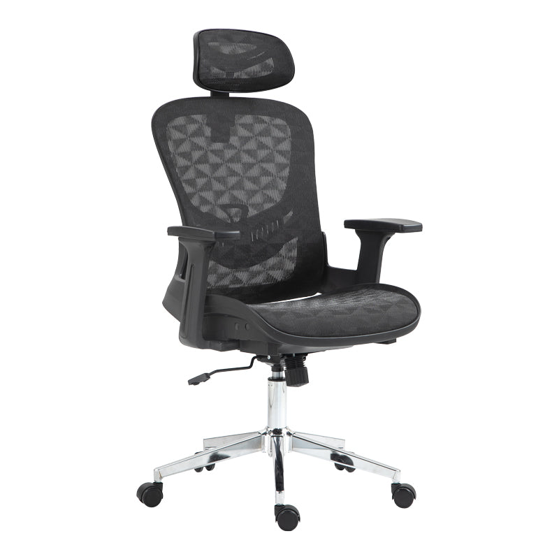 Καρέκλα γραφείου εργασίας Mergi  μαύρο mesh 62x63x120εκ - Pakobazaar