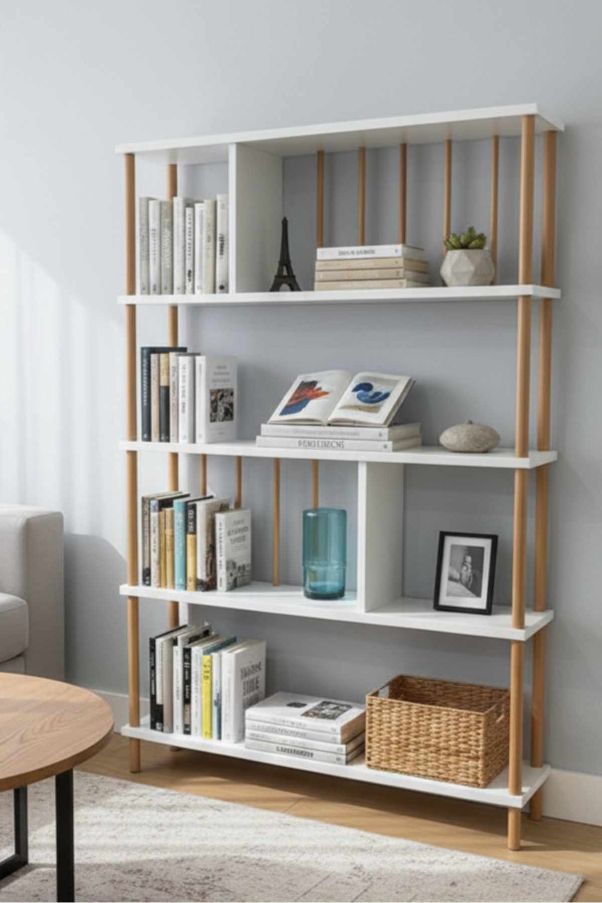 Βιβλιοθήκη Avdimou Λευκό 90x20x137 εκ. Μελαμίνης