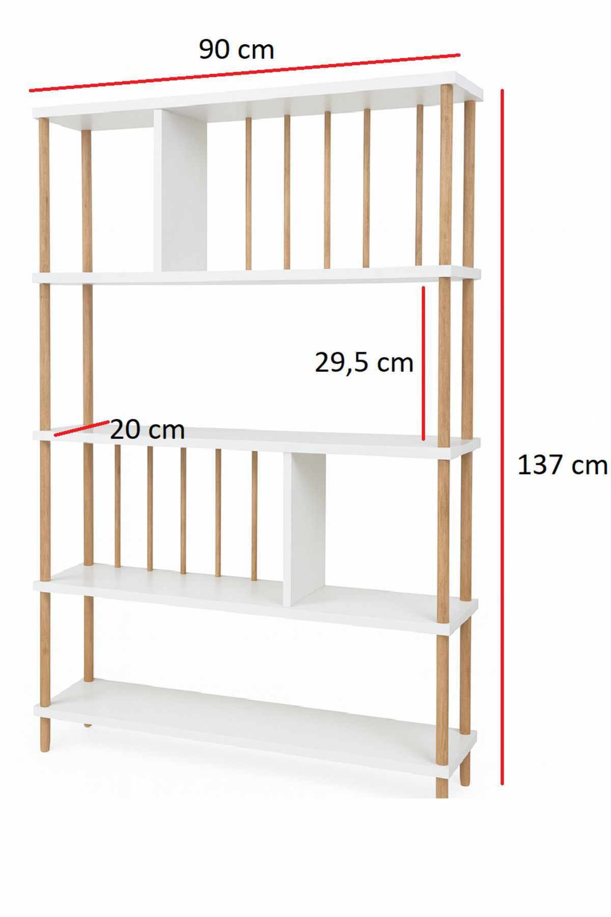Βιβλιοθήκη Avdimou Λευκό 90x20x137 εκ. Μελαμίνης