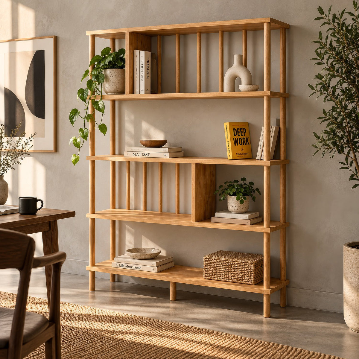 Βιβλιοθήκη Avdimou Πεύκο 90x20x137 εκ. Μελαμίνης