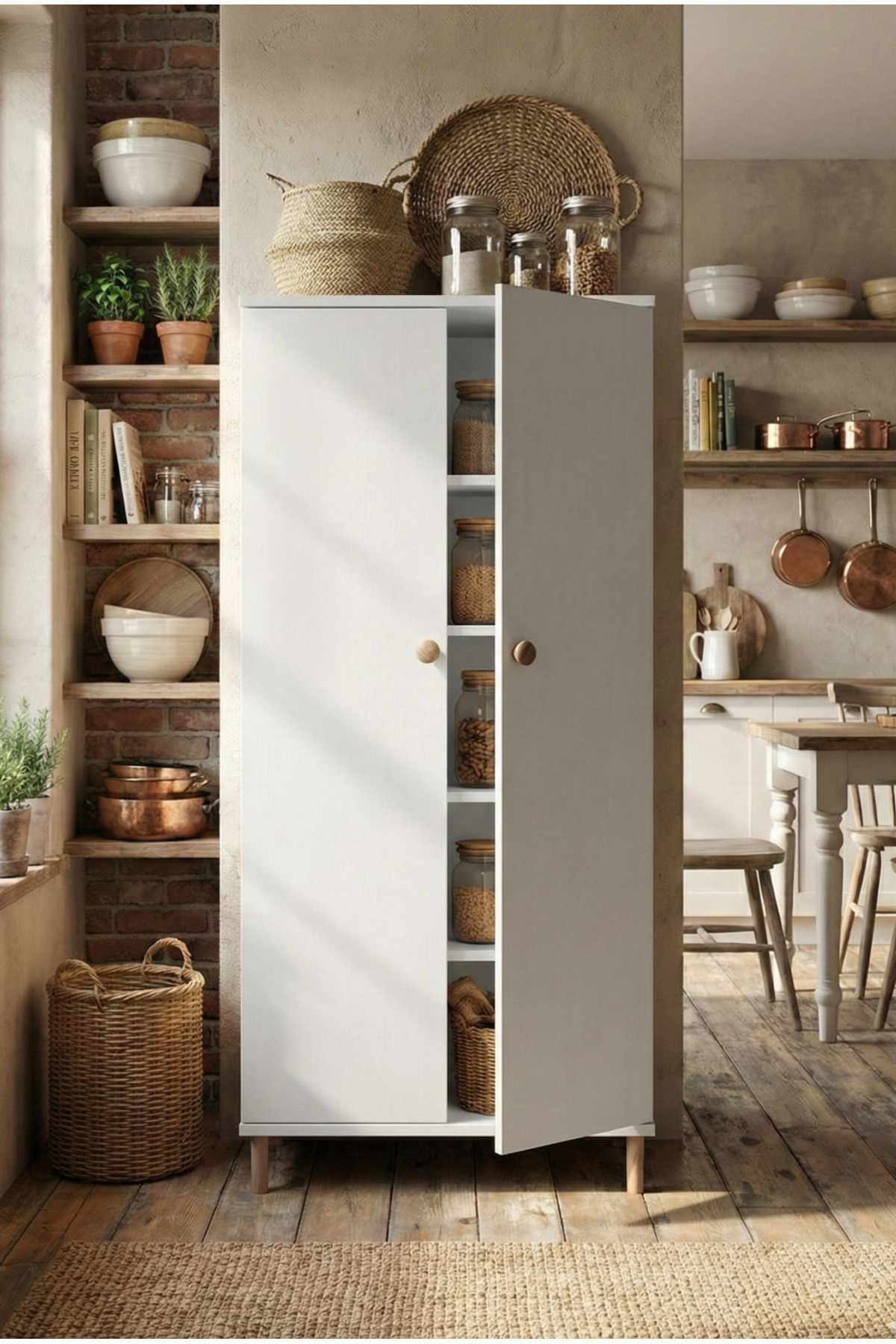 Στήλη Αποθήκευσης Gerasa Λευκό 60x30x130 εκ. Μελαμίνης