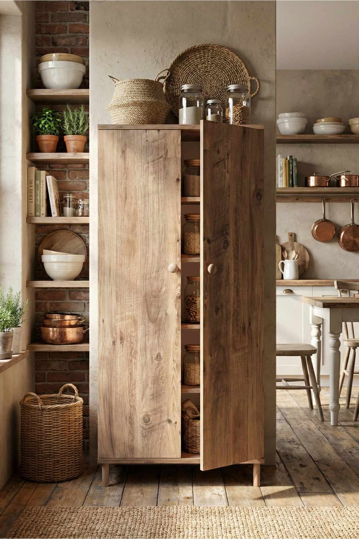 Στήλη Αποθήκευσης Gerasa Πεύκο 60x30x130 εκ. Μελαμίνης
