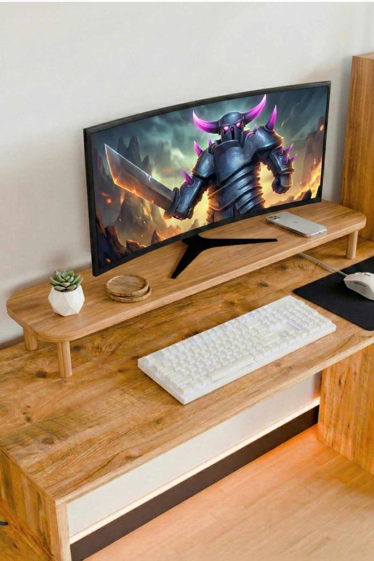 Βάση Οθόνης Othrys Πεύκο 90x20x11 εκ. Μελαμίνης