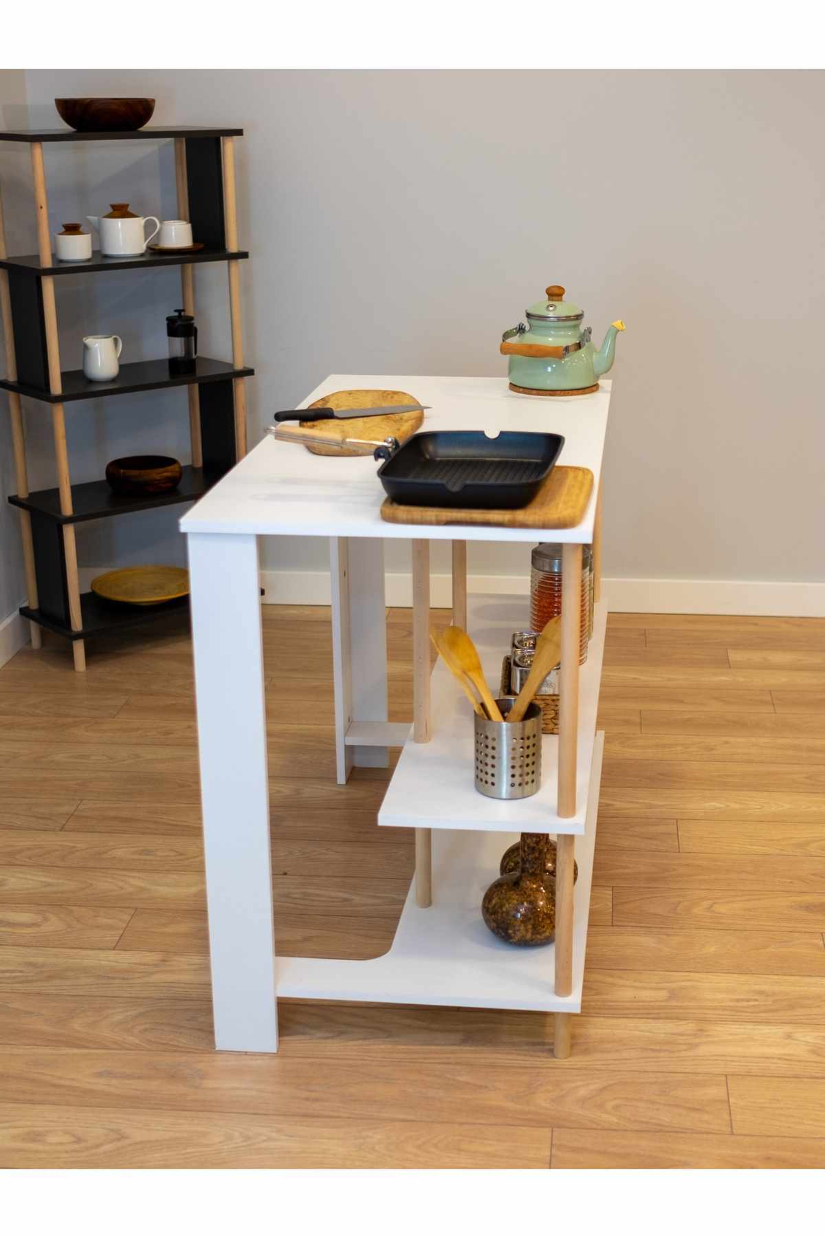 Νησίδα Κουζίνας Akapnou Λευκό 120x60x89.5 εκ. Μελαμίνης