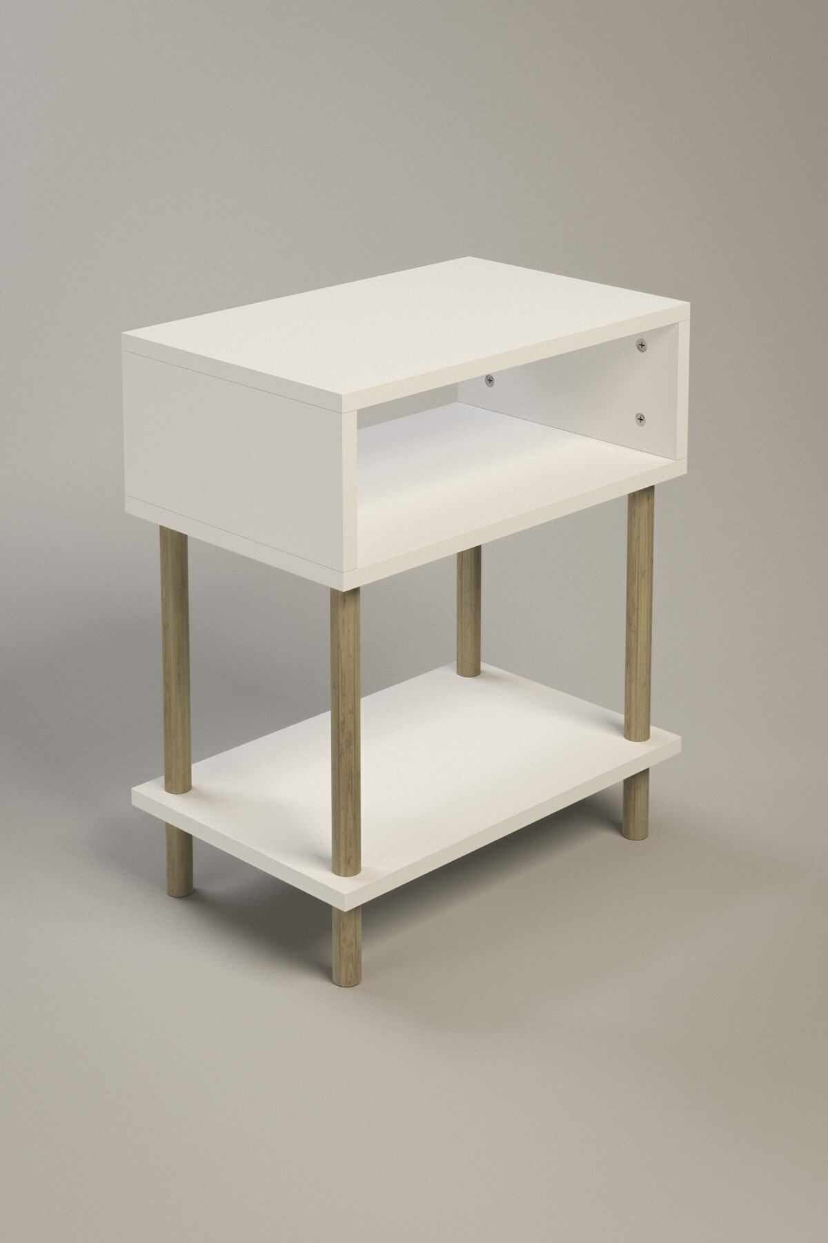 Κομοδίνο Kithaironas Λευκό 45x30x60 εκ. Μελαμίνης - Pakobazaar