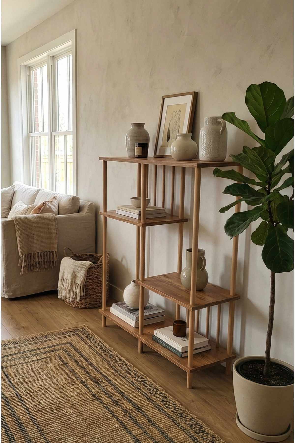 Βιβλιοθήκη Pleistos Πεύκο 85x30x106 εκ. Μελαμίνης - Pakobazaar